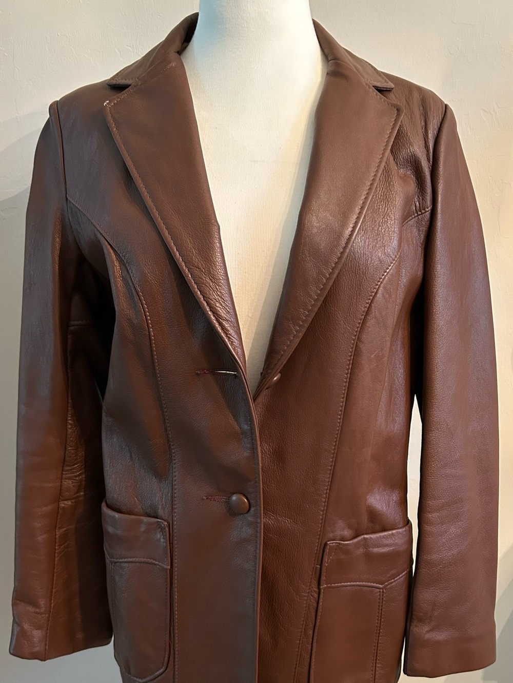 Schott NYC Brown Leather Blazer Jacket